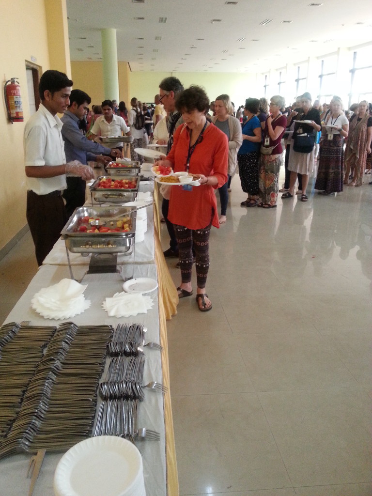 Long lines, but delicious food at the lunch buffet tables