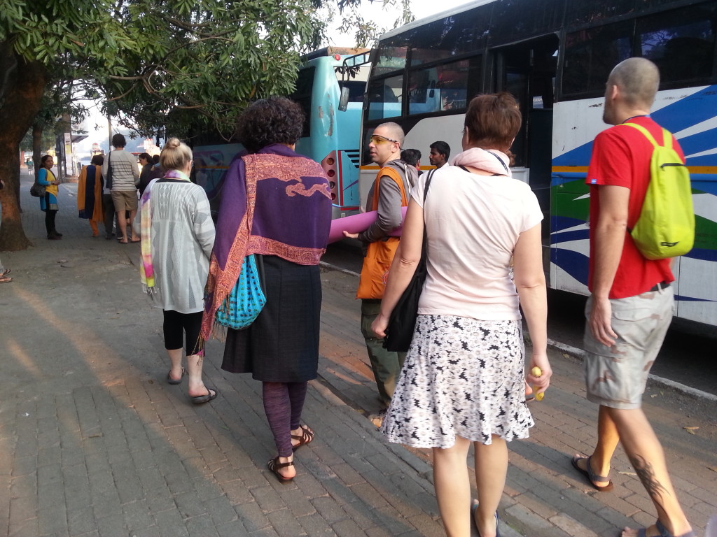 Participants boarding the bus to the venue...there were 5 buses in all.