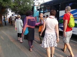 Participants boarding the bus to the venue...there were 5 buses in all.