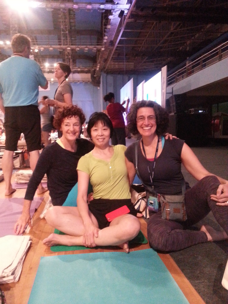 Winnie , Leanne who teaches from her studio Yoga4AllBodies and me